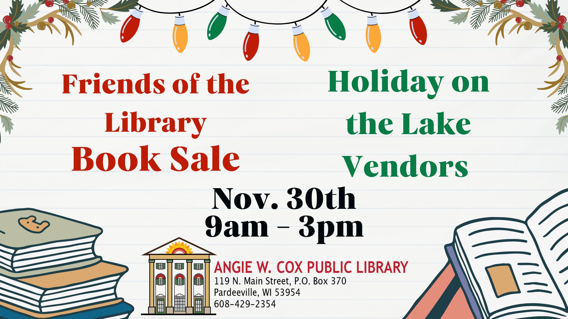 Book SaleHoliday on the Lake Banner.jpg